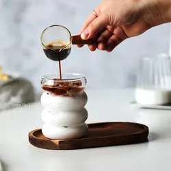 Tasse en verre en forme de vague résistante à la chaleur, verres à bière, tasse à thé, café, jus, lait, thé, cadeau pour la maison, créer, bouteille d'eau, 73