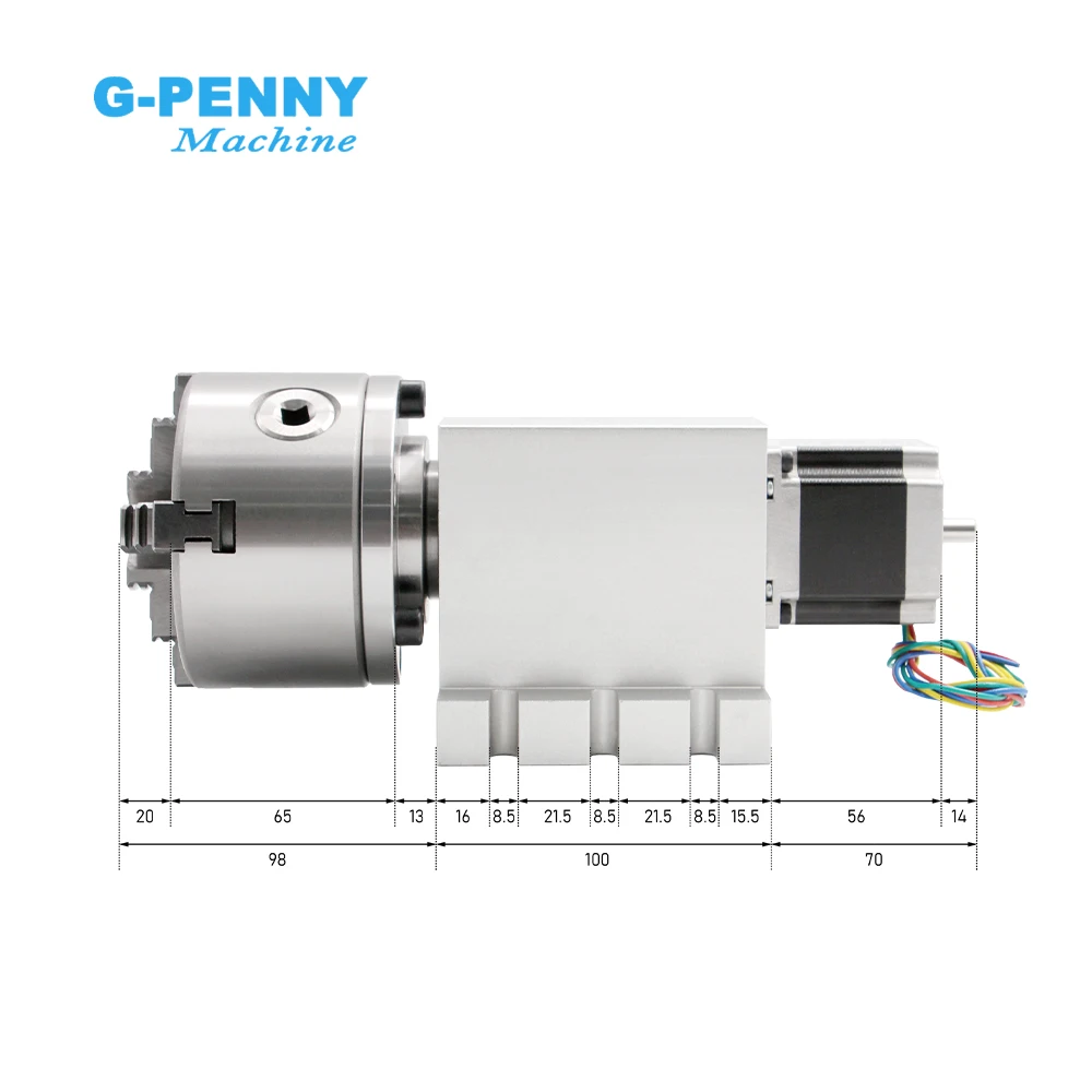 

Nema23 4th Axis 3/4Jaw 80/100mm 57*56 Stepper Motor CNC Dividing Head/Rotation Axis/A Axis Kit For CNC Machine