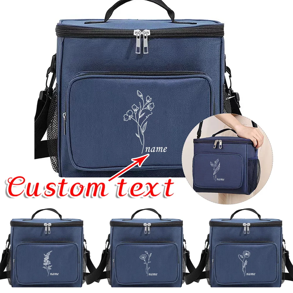 اسم مخصص واحد الكتف حقيبة الغداء صندوق غداء المدرسة العملي نزهة الغذاء الحقيبة أكياس مقبض بسيط سميكة مقبض حزمة #1