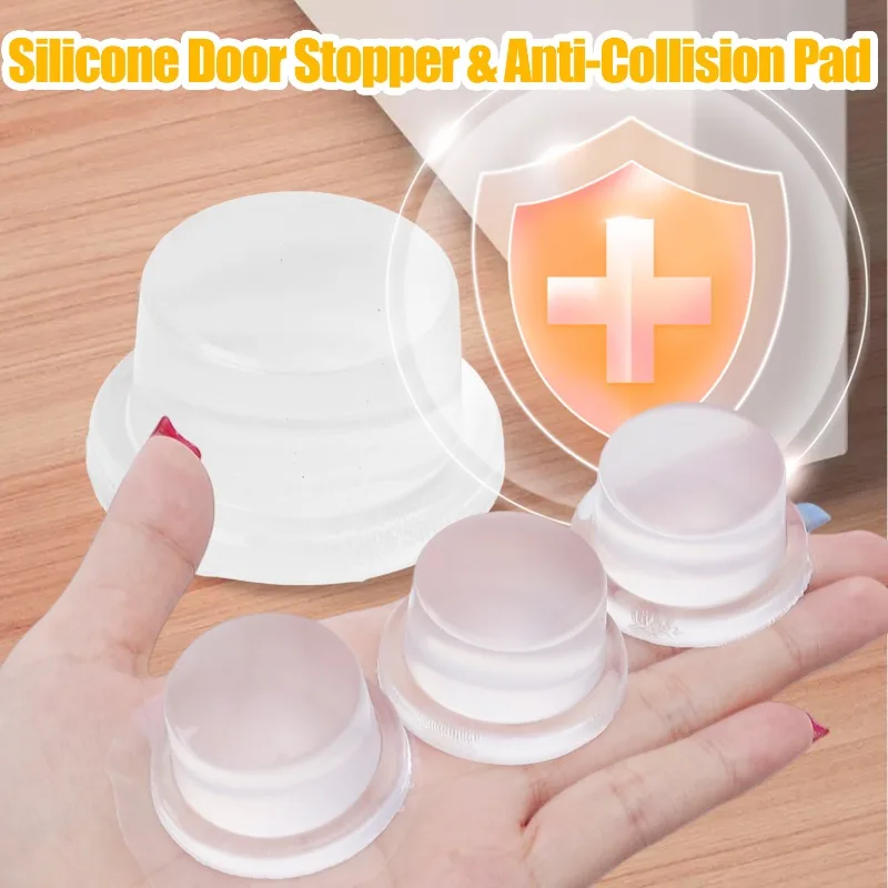 Penahan Pintu Silikon Anti Selip Pelindung Dinding Peredam Benturan Pegangan Pintu yang Dapat Digunakan Kembali Peredam Tombol Pintu Pelindung Furnitur