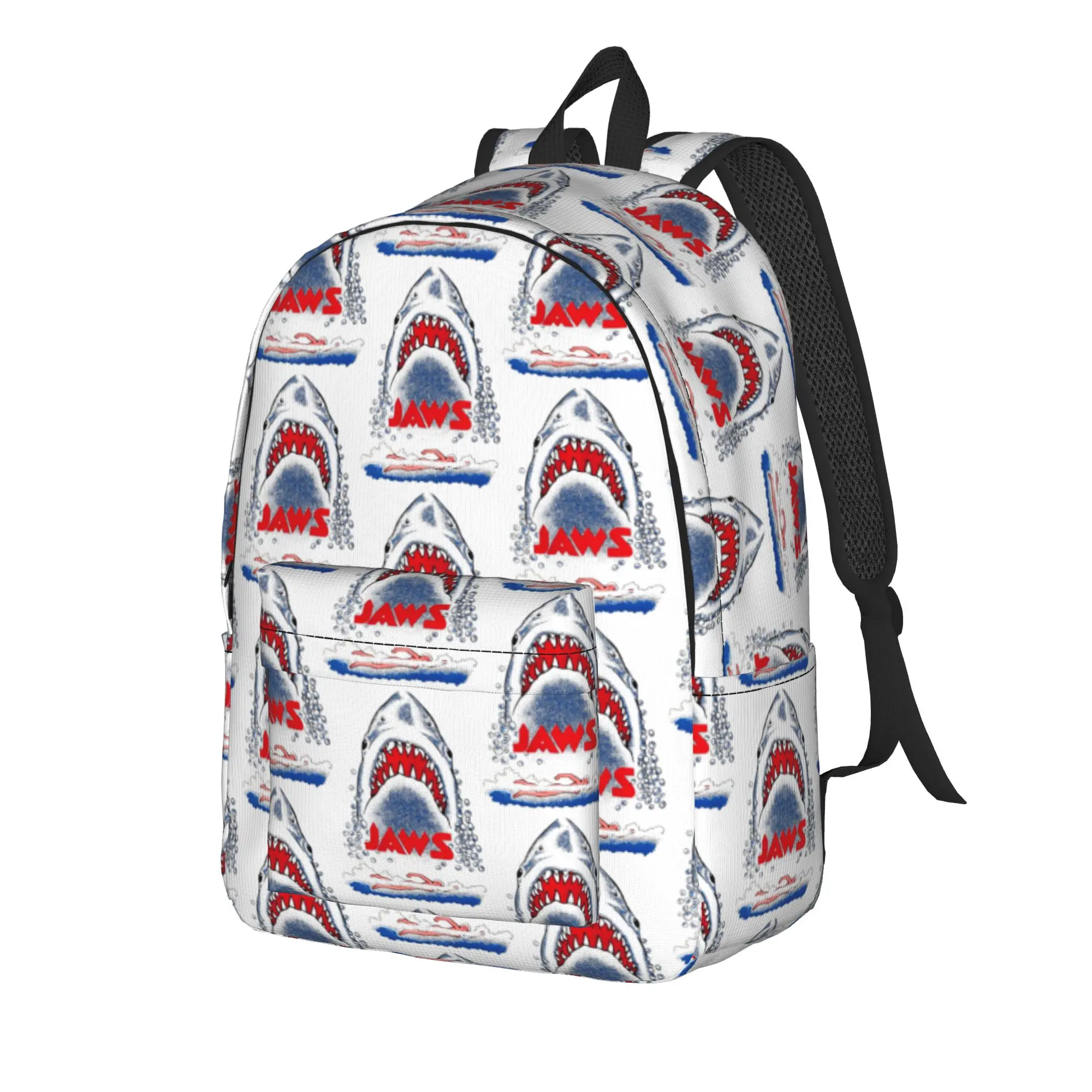 Jaws Shark Attack Sketch Poster Backpack  University Backpacks Girl Custom Large High School Bags Leisure Rucksack