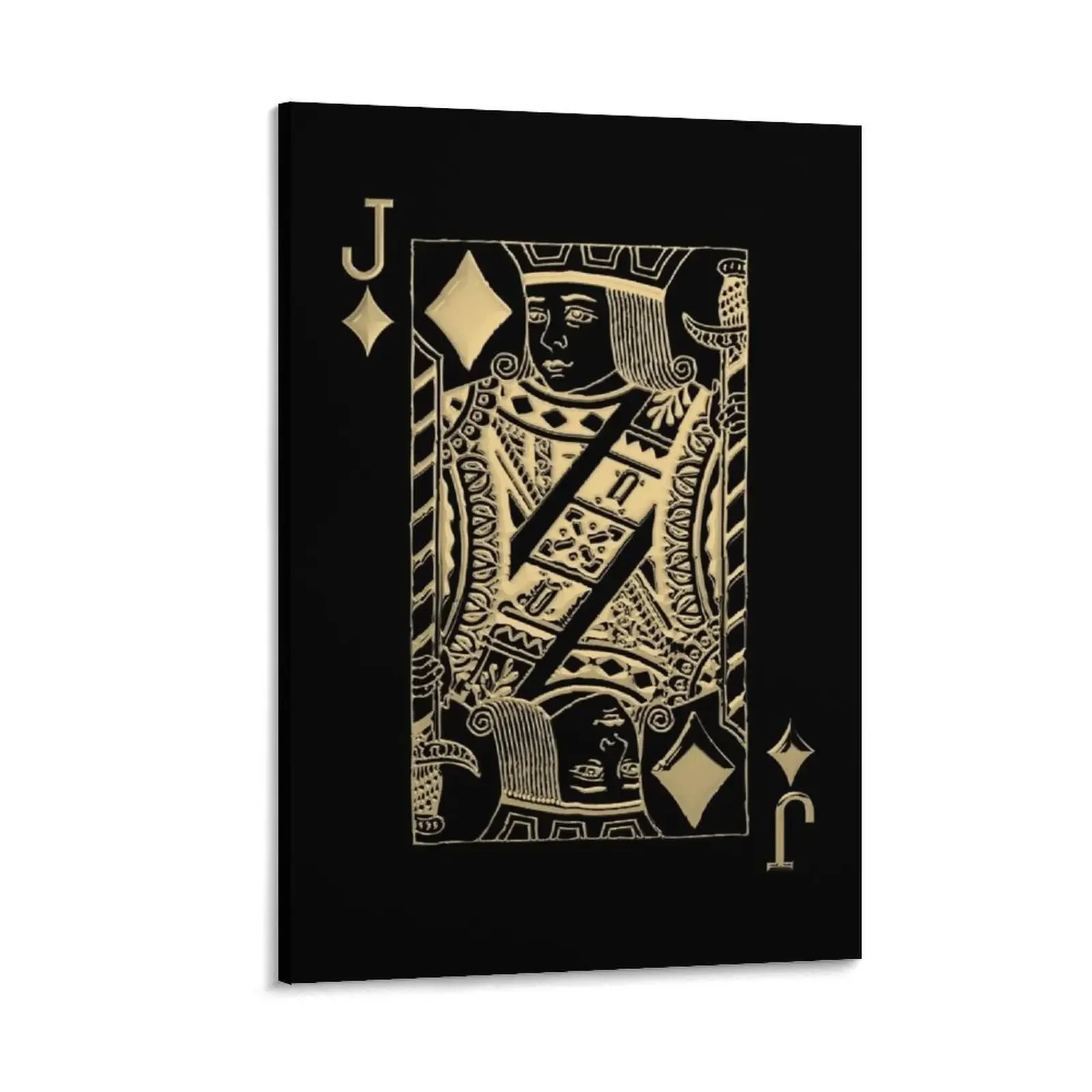 

Jack of Diamonds in Gold over Black Canvas Painting room decorations room decoration accessories Home decoration