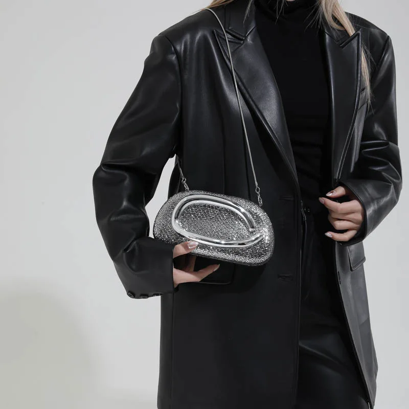 

New 2026 Spring Women’s Metallic Wristlet Shoulder Bag, Fashionable Crossbody Evening Purse, Luxury Chic High-End Design