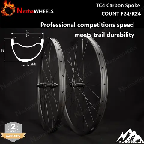 Nezha TiAlloy CarbonSpokes Ultralight 35mmW 25mmH MTB wheelset Weight 1055g Performance comparable to new Control SL VI Solix