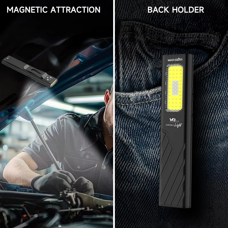 Warstar الضوء الأرجواني 650Mah مصباح يدوي ذو سعة كبيرة |   ثلاثة تصميم مصدر الضوء |   ضوء مؤشر الليزر الأحمر + الجرس |   مشبك خلفي مغناطيسي، وضعين للاستخدام |   الخيار الأول لمصباح يدوي خارجي