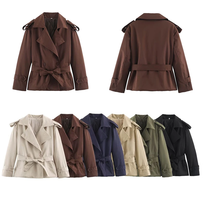 Guobioziy Women's Slim-Fit Trench Coat 2026 Spring-Autumn New European Casual Fashion Trendy High Street Luxury Old Money Style