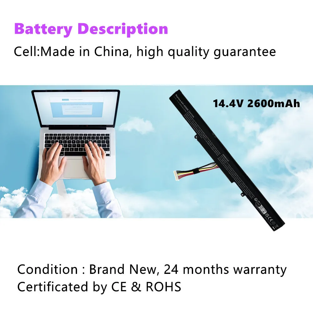 A41-X550E Laptop Battery for ASUS A450 A450C A450E A450J A450L A450V F450C F450E F450V K550 K550D X450 X450E X450J X550 X550E