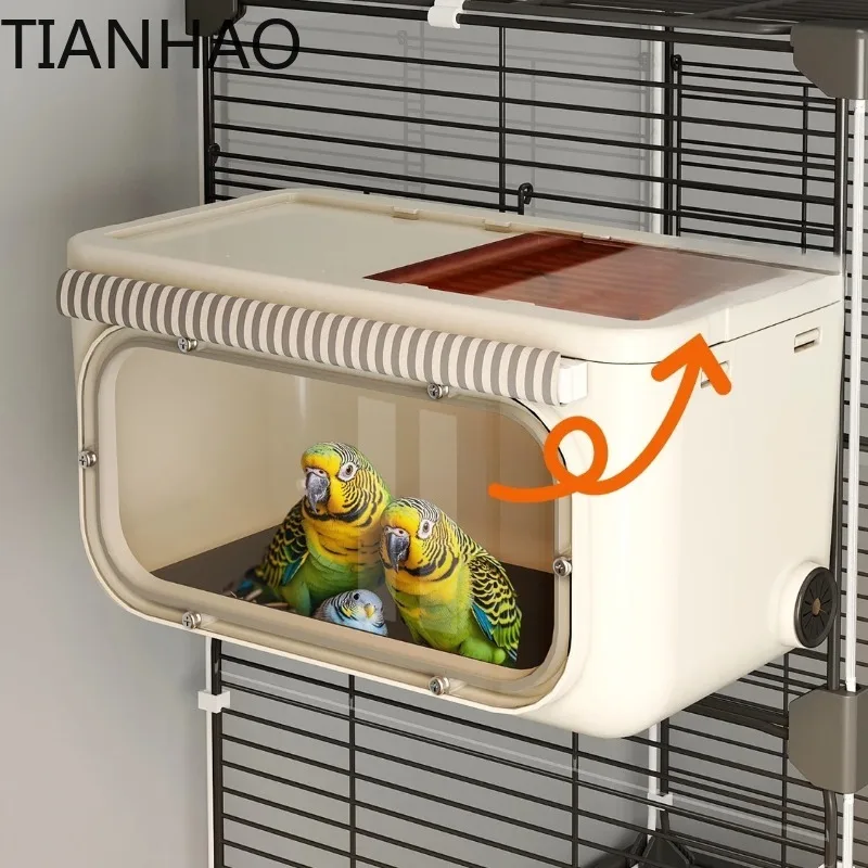 Warm Bird Nest Box for Lovebirds Cockatiels Parakeets with Viewing Window Egg Incubation House Small Pet Breeding Habitat