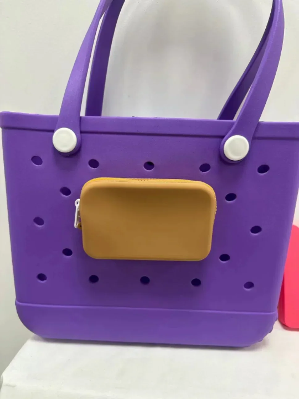 Portafoglio in Silicone borsa da spiaggia borsa portaoggetti a mano da spiaggia borsa portaoggetti per monete con ciondolo in EVA per telefono