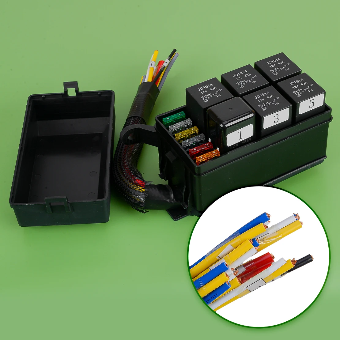 

12V Fuse and Relay Box 6 ATO ATC Fuse Slots and 6 Relay Slots Waterproof for Car Truck Motorcycle Automobile Universal