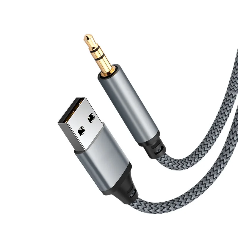 USB to 3.5mm Male Audio Cable USB A to 3.5 Jack AUX Adapter Wire Headphone Speaker Desktop PC TV Car Stereo Auxiliary AudioCable