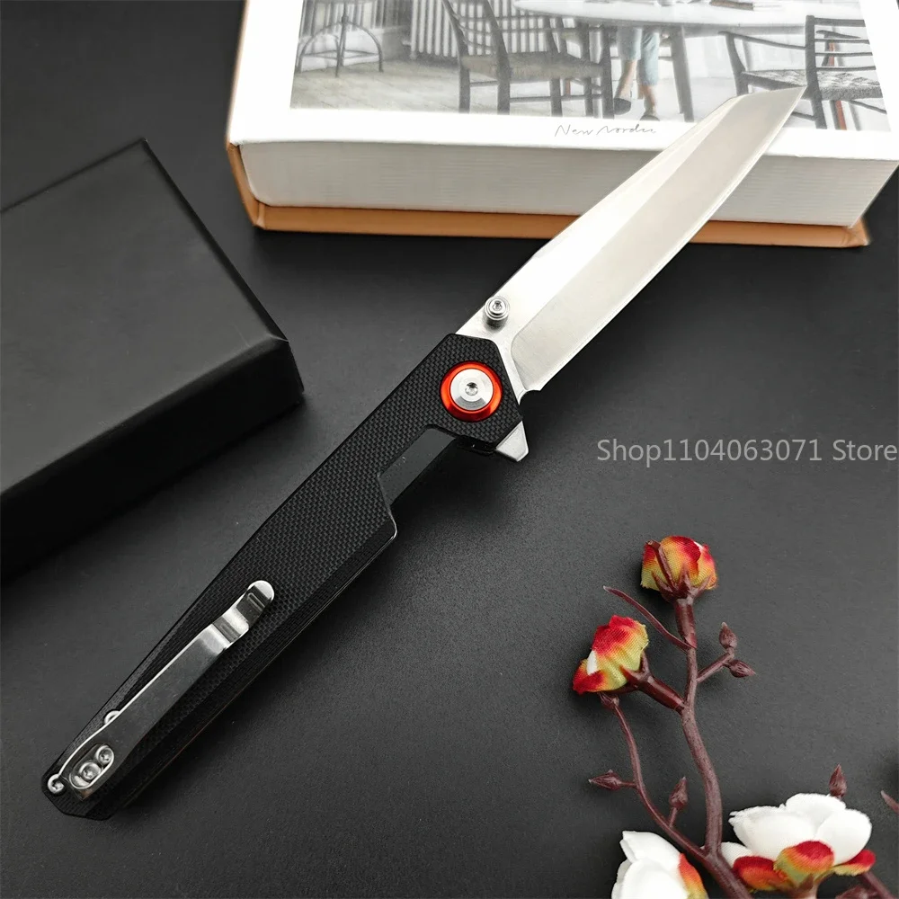 Faca Dobrável para Atividades ao Ar Livre, Lâmina Tanto 440B de 3,54 Polegadas, Cabo G10 com Clip de Bolso Profundo, Faca de Frutas, Ferramenta Multiuso para Camping, Caminhada e Pesca