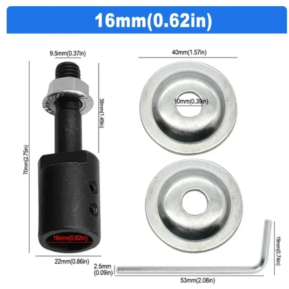 Imagem -06 - Conjunto de Adaptador de Eixo para Polimento de Moagem mm mm mm 10 mm 12 mm 14 mm 16 mm Eixo Motor Banco Moedor Extensor Manga Casal 1