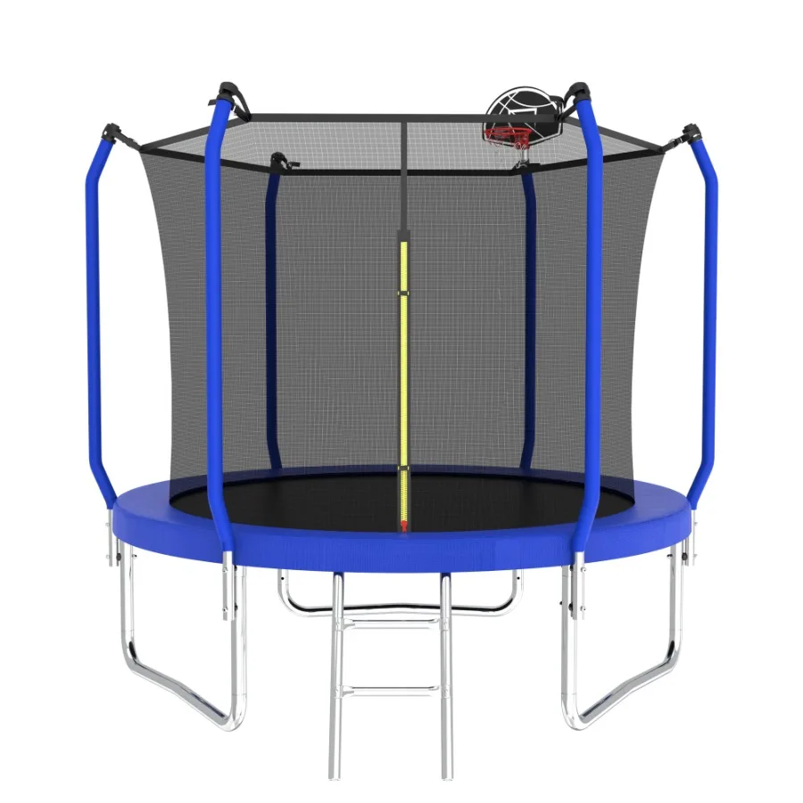 

10FT Trampoline with Basketball Hoop ASTM Approved Reinforced Type Outdoor Trampoline with Enclosure Net