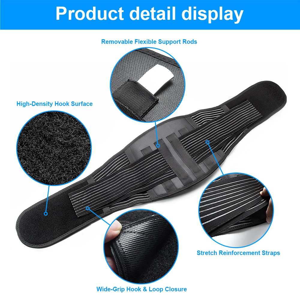 1PCS Heating Magnetic Therapy Back Brace Support Belt for Men Women, for Sciatica, Herniated Disc, Scoliosis Back Pain Relief