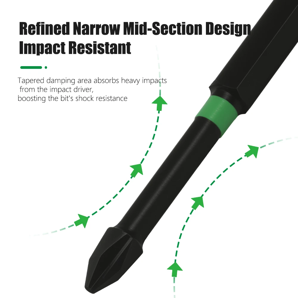 

LAVIE 1pc Green Screwdriver Bit Set PH2 Bits Anti-Slip Screwdriver Bit Set Parts P15PH