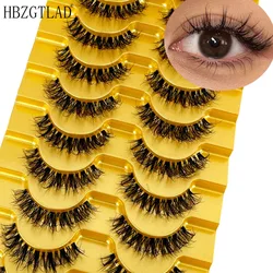 NEW 8D/3D Mink EyeLashes Russian Strip Lashes with Clear Band Looks Like Eyelash Extensions D Curl Lash Strips 10 Pairs Pack