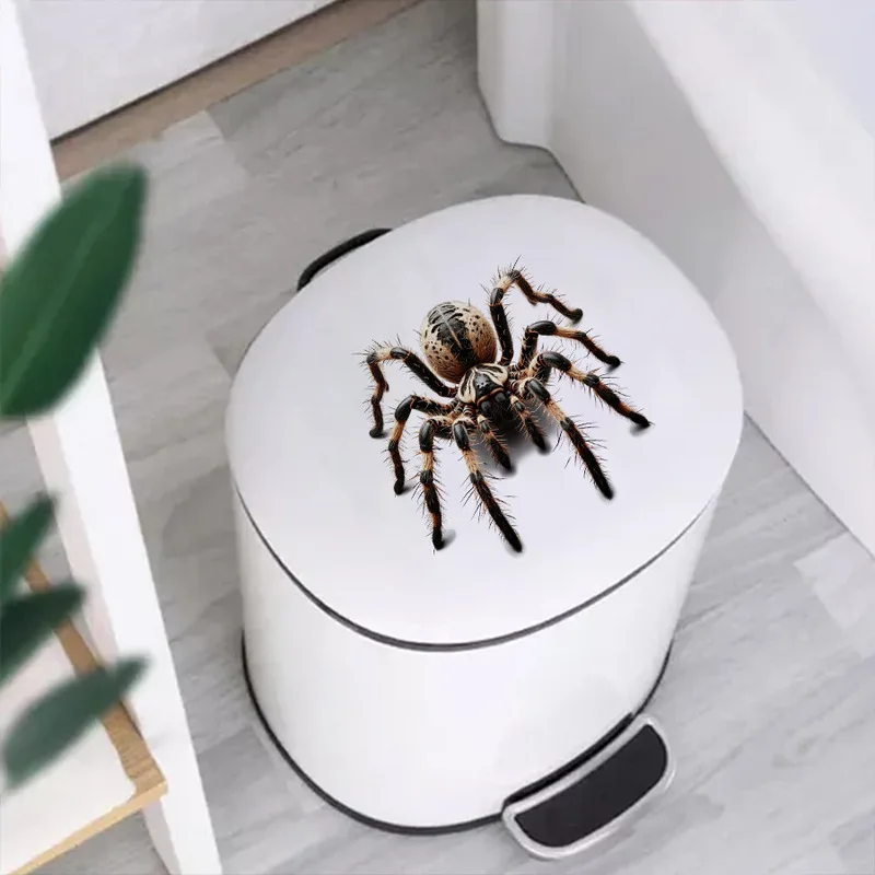 Halloween Realistic Spider Decor Sticker, 3D Visual Illusion Wall Decal, Creepy Spooky Festive Ornament for Home Indoor Decor