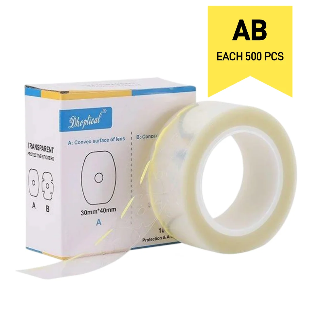 1000 Pcs Optical Transparent AB Double Side Lens Protection Anti Slip Pad Convex Concave Sticker Edger Blocking Pad