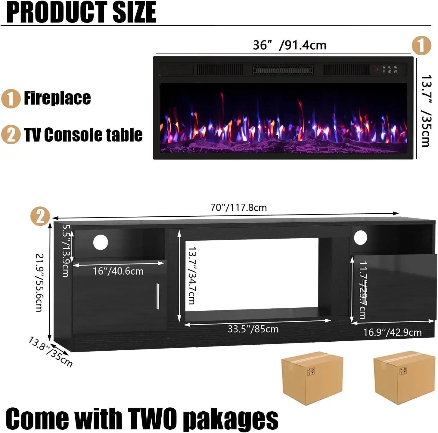Fireplace with TV Stand 36