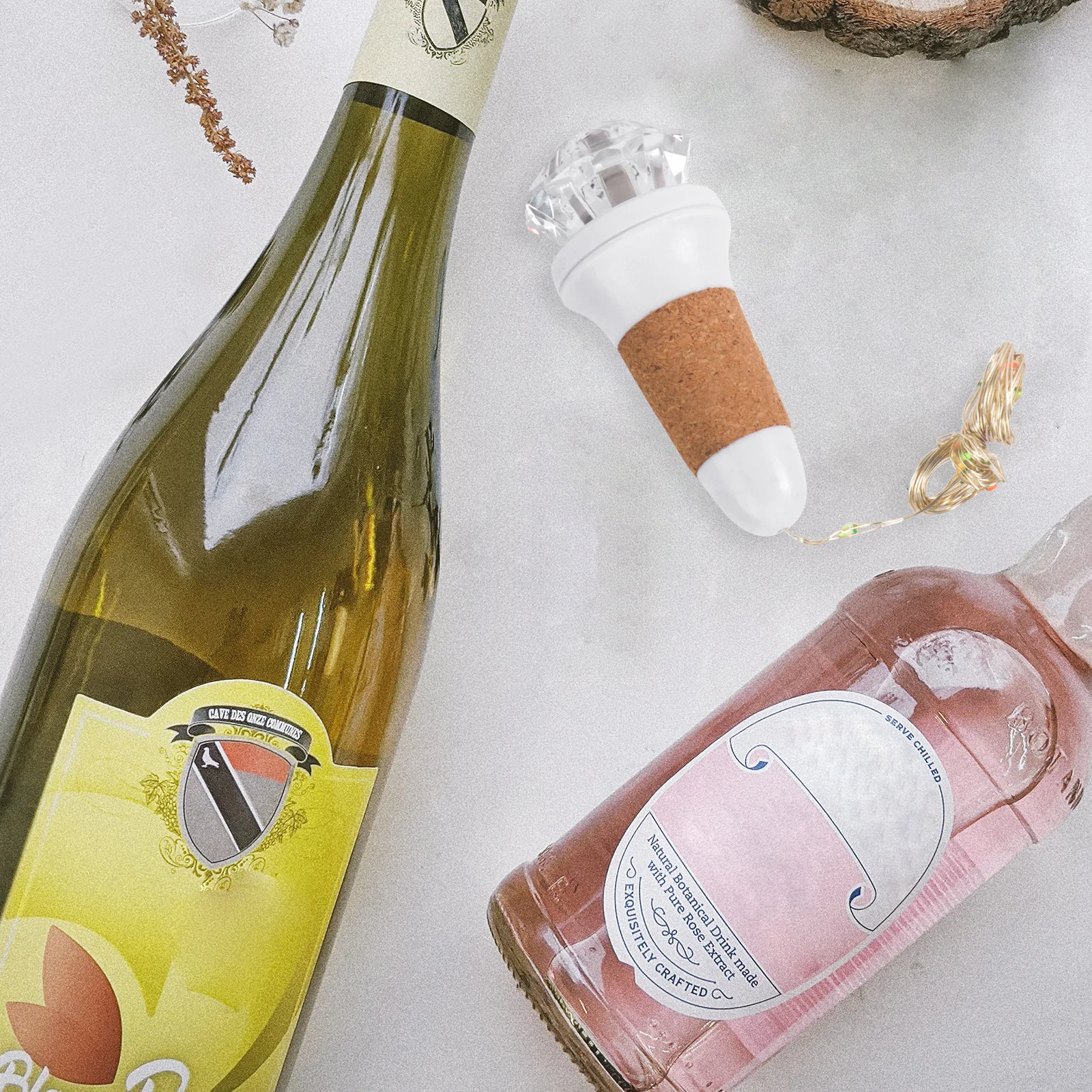 

LED Diamond Bottle Cap Light Rechargeable USB Wine Bottle Light Powered Fits All Seasons Romantic Atmosphere