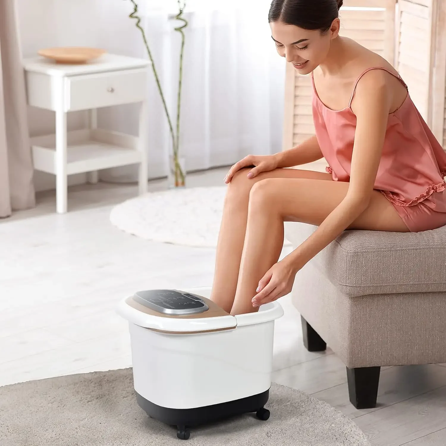 OEM ODM Portable Relax Foldable Soaking Bucket Basin Bowl Silicone Pedicure Foot Massager Foot Spa Bath