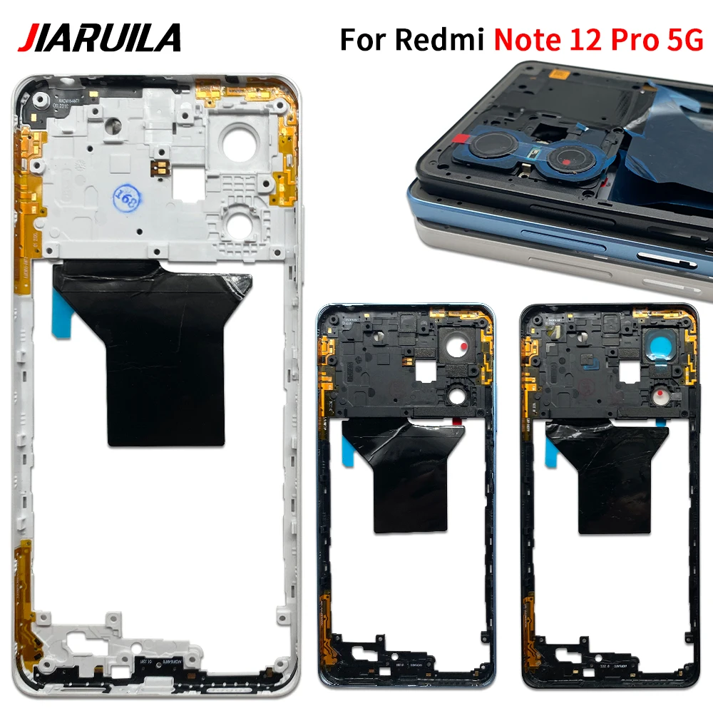 New For Xiaomi Redmi Note 12S 12 Pro 5G / Redmi Note 10 5G Housing Middle Frame Bezel Middle Replacement Parts Middle Frame