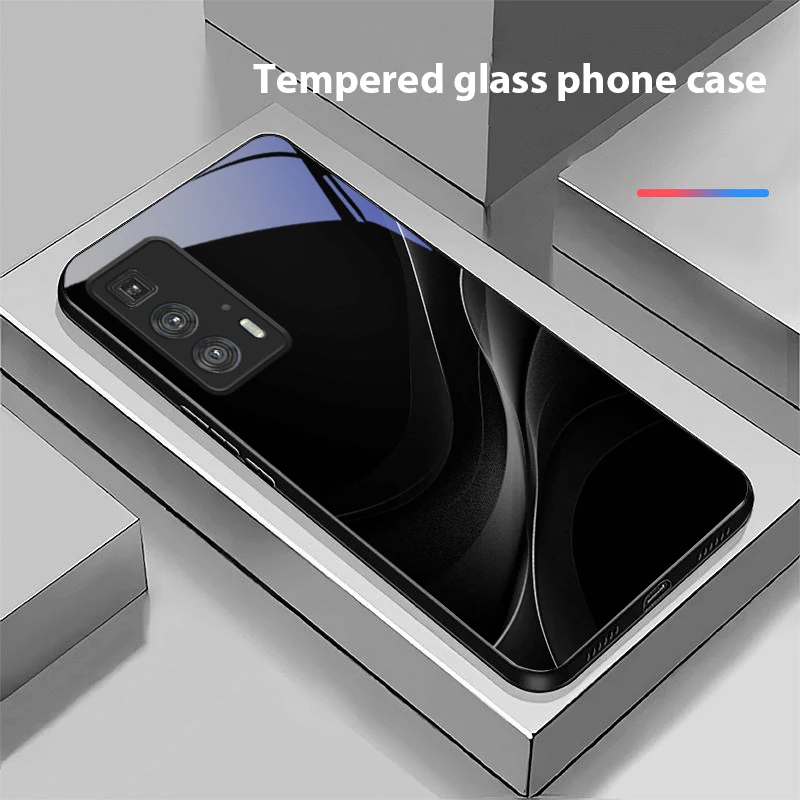 Capa de celular de vidro com fundo de arte geométrica para Motorola Moto G14 22 24 34 35 45 54 55 75 84 85 Edge X 30 40 Neo 50 Ultra Pro Play