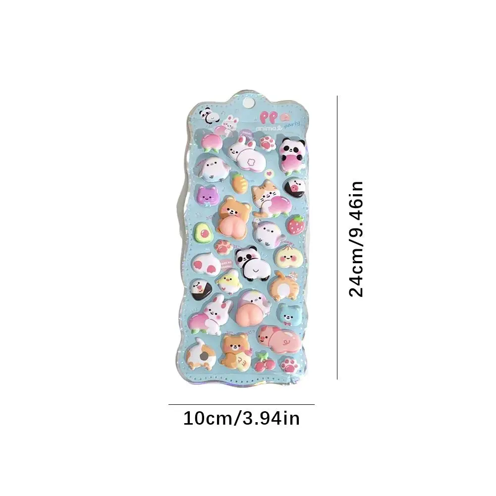 Cute 3D Bunny Stickers Soft Cute Butt Sticker Pinch Music 3D Children's Cartoon Animal Decompression Decoration DIY Sticker