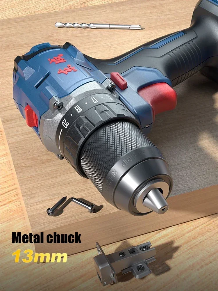 Imagem -05 - Dongcheng-cordless Dupla Velocidade Brushless Drill Torque Grupo Plataforma Bateria Universal 20v 60nm 2300rpm 20 Mais Dcjz2060
