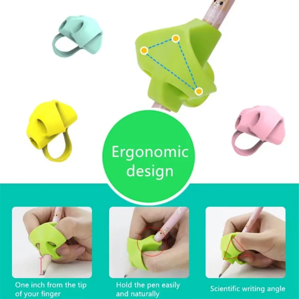 Finger Silicone Pencil Cuffs Child Pencil Adapter Writing Corrector Stationery Aid Grip Posture Correction Device