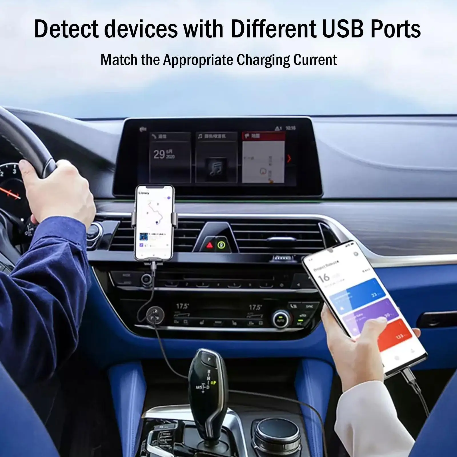 QC3.0 Car Charger Fast Charging White Black Mini Shape Car Lighter Slot PD 20W USB Type C Charge Adapter image 5
