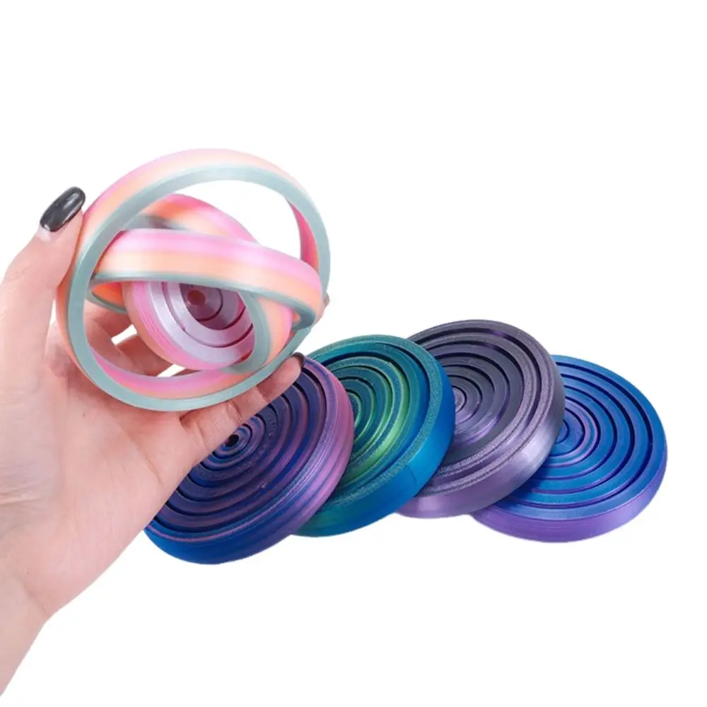 Portátil em forma de o bola rotativa infinito flip impressão 3d placa de descompressão fidget colorido engraçado educacional spinner
