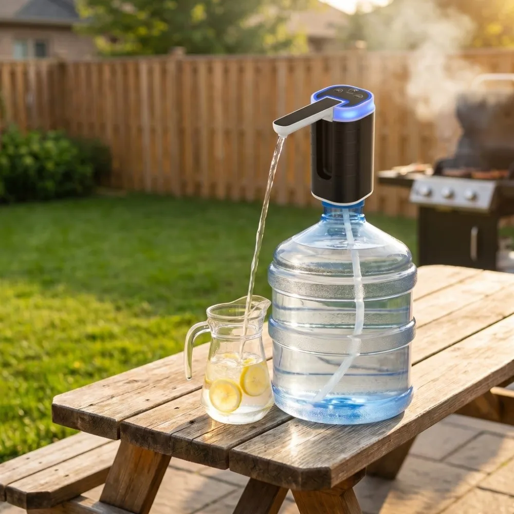 

Powerful Pump Electric Water Dispenser USB Charging Button Control Water Bottle Pump Low Noise Rechargeable