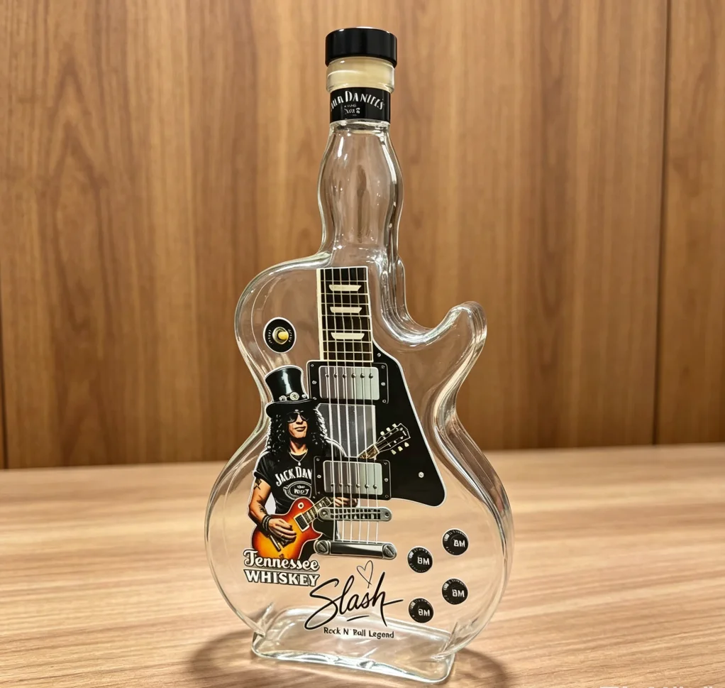 Carafe à whisky créative en forme de guitare, bouteille en verre pour liqueur, scotch, bourbon, déco