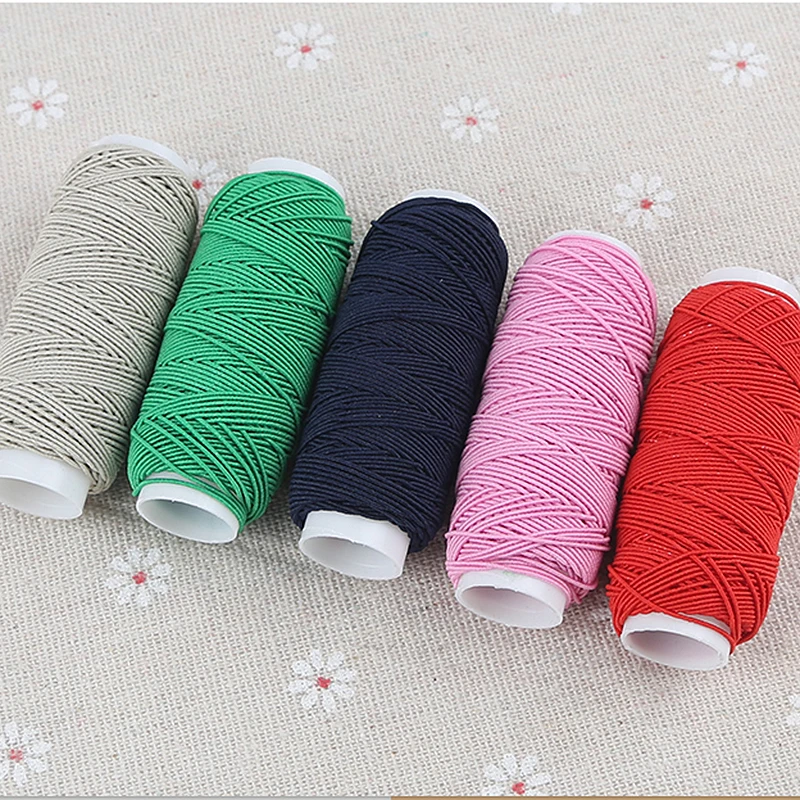 Colored Elastic Thread Roll Embroidery Manual DIY Set Sewing Machine Beaded Manual Sewing Cords Clothing Accessories 0.5mm