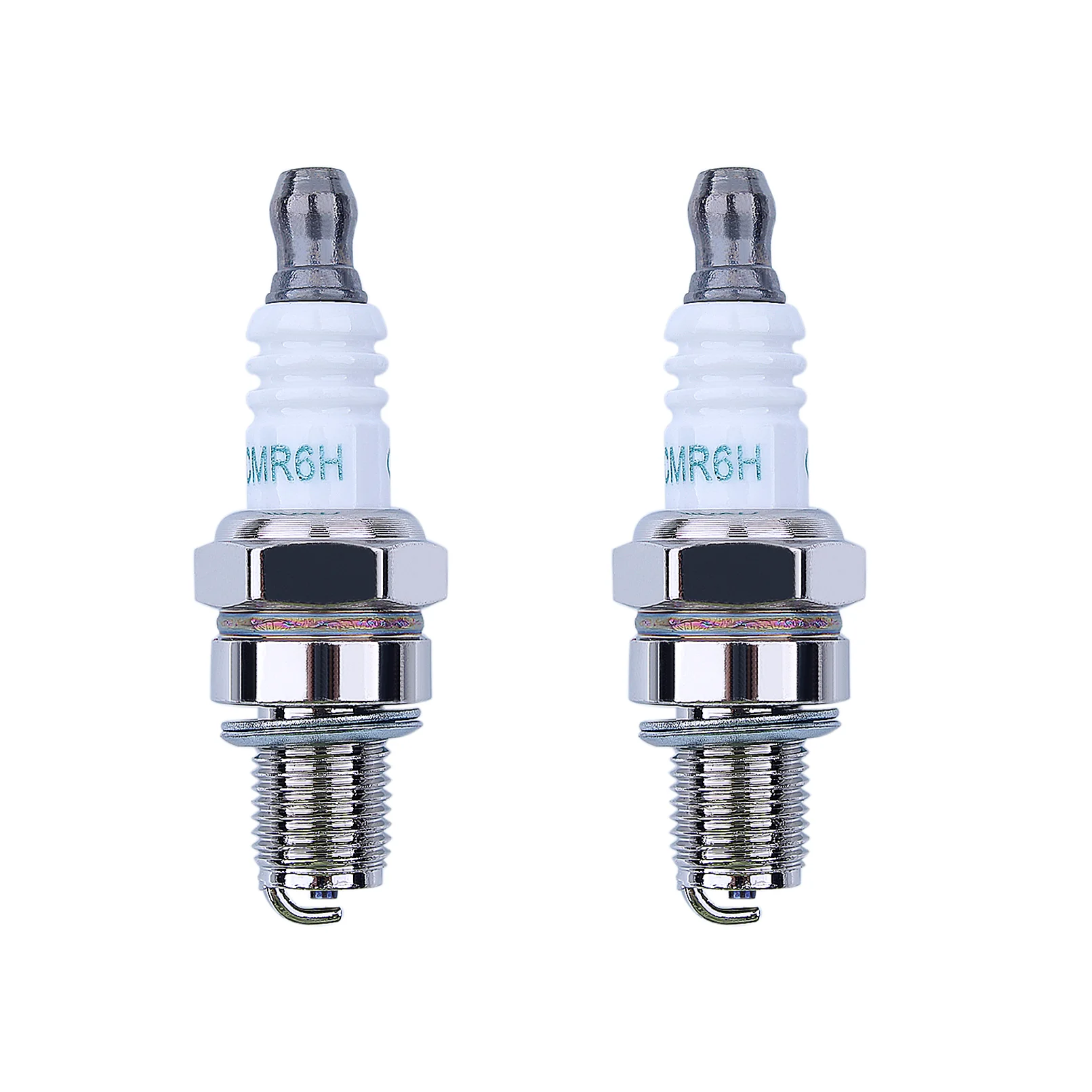 2 Pack Spark Plugs CMR6H Replacement Spark Plugs Suitable for Chain Lawnmower Engines