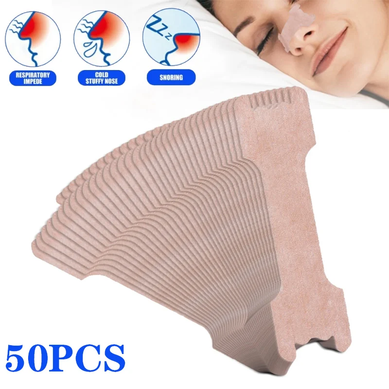 

50Pcs Ventilation Nasal Patch Right Way Stop Snoring Anti Snore Nose Strip Easier Better Breath Aid Decive Good Sleeping Strips