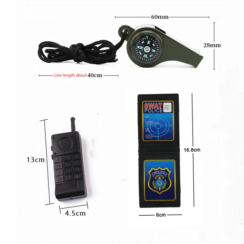 Boys Police Costumes Toddler Police Uniform Set Toys Accessories with Whistle Walkie Talkie Baton Binoculars Christmas Gift