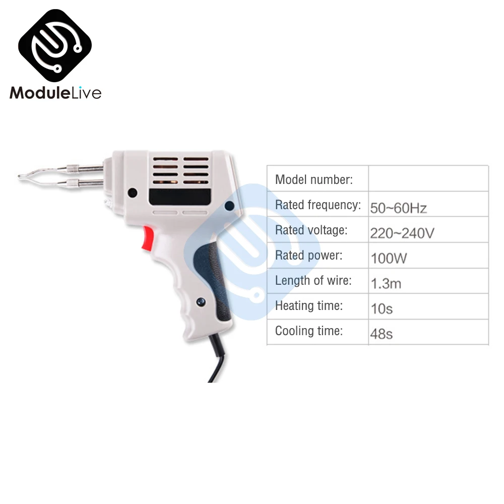 Industrial High-power Electric Iron 100W 220V Welding Soldering Guns EU Plug Torch Weld Repair Tools Hot Air Wire Heat Gun