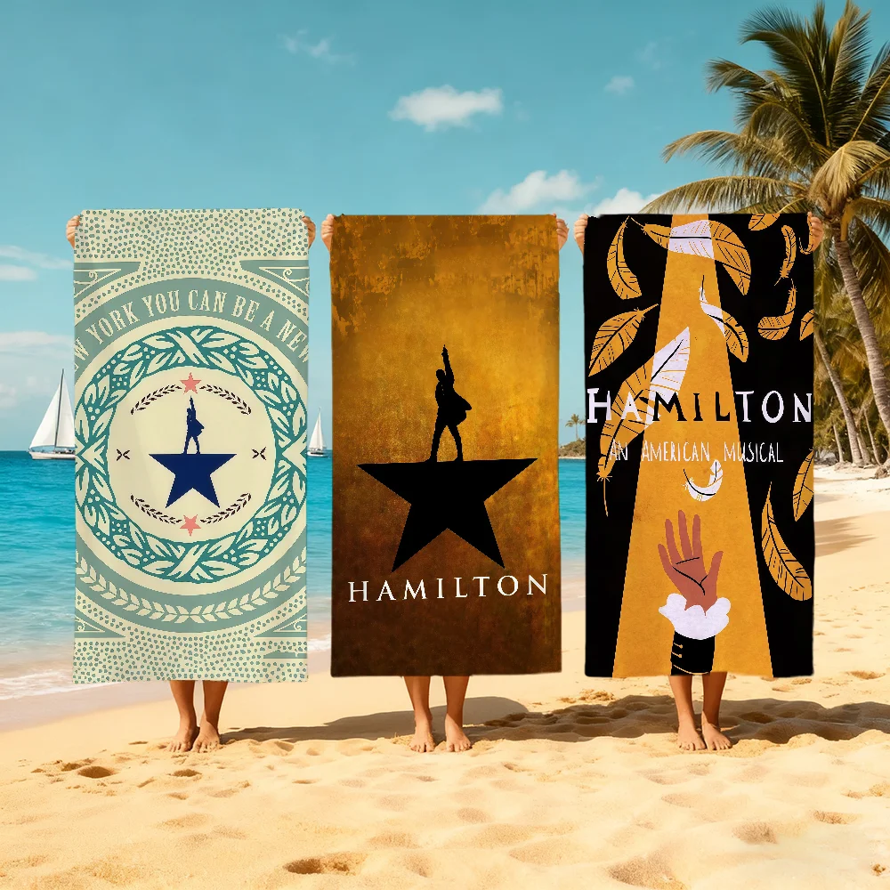 H-Hamilton-Es Logo Cool Towel Beach Quick Dry Soft Pool Towels Gift for Travel Gym Shower Camping sports