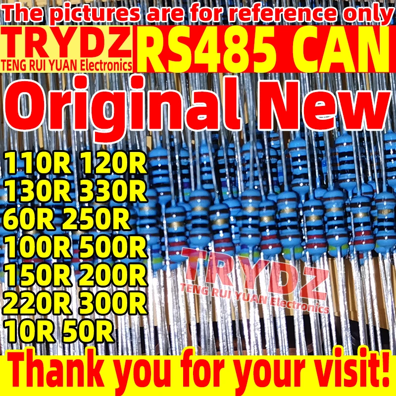 200-50pcs New RS485 communication terminal car CAN bus matching resistor 10R 110R 120R 130R 330R 60R 250R 100R 500R 150R 200R