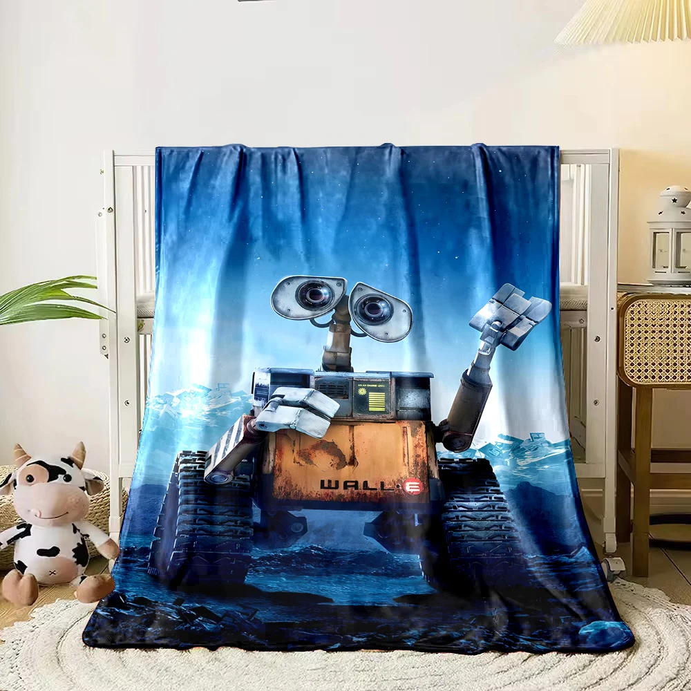 6 Sizes Robot Disney Walle Eve Print Blanket Fluffy Plush Sofa Bed Throw Blanket for Kids and Adults Travel Home Supplies Gifts