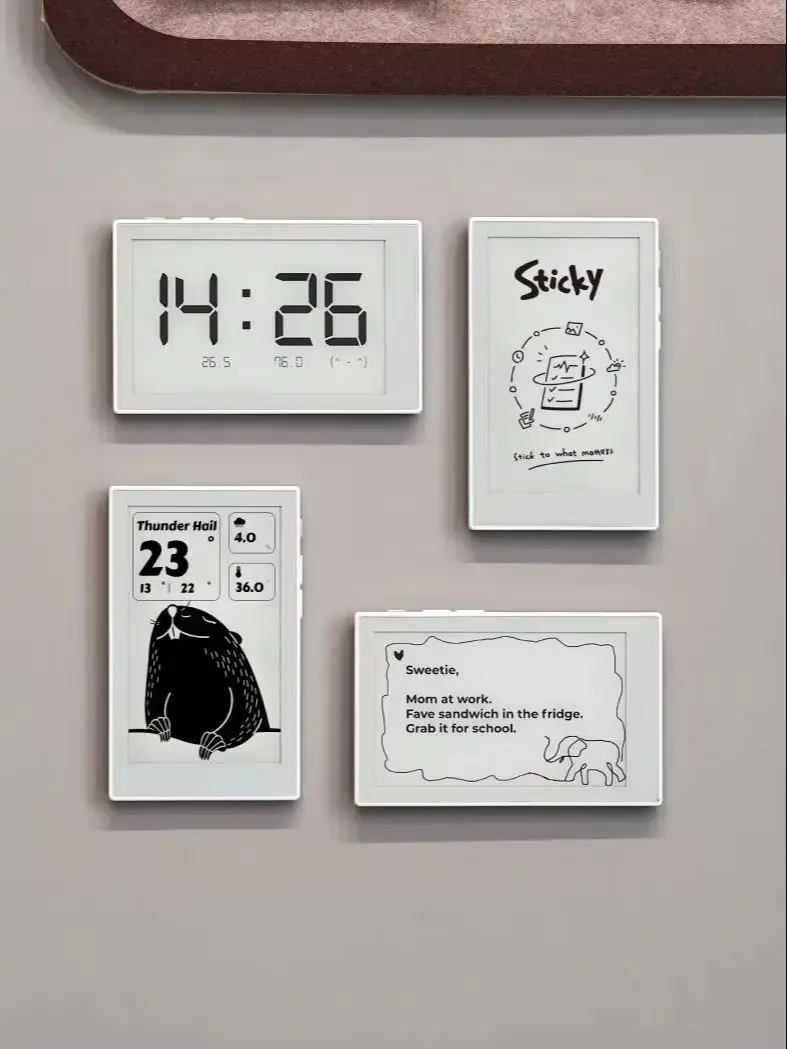ReTerminal Sticky – 3,97-calowy wyświetlacz e-papierowy zintegrowany z sztuczną inteligencją, magnetyczna, inteligentna tablica do komunikacji w domu, sterowanie głosowe, informacje o pogodzie i — 2