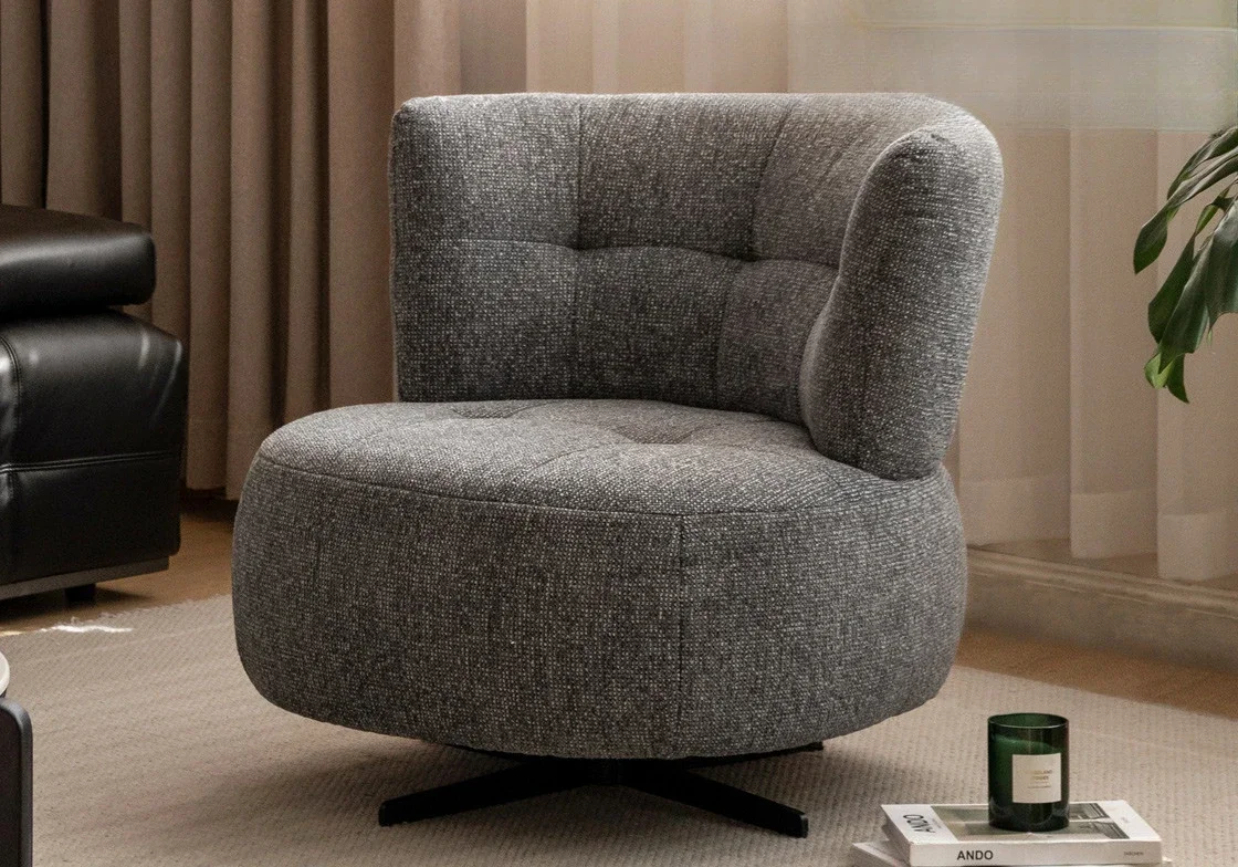 D06Fabric sofa chair Modern simple single balcony Leisure living room Home rotating chair