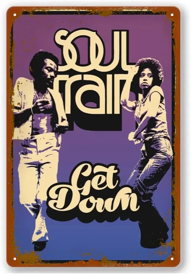 Soul Train Poster Tin Sign Vintage Metal Sign Bar Club Wall Art Decoration 8X12 Inches