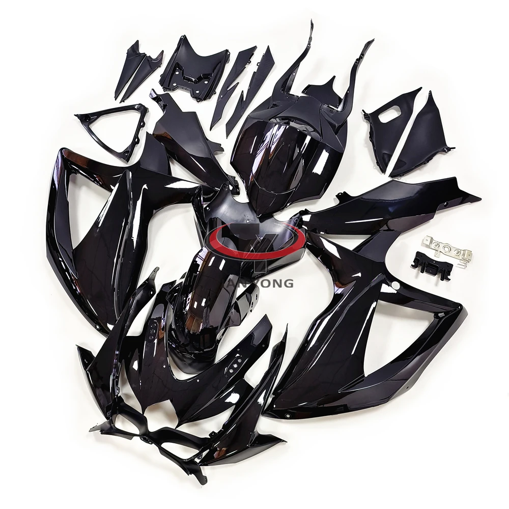 For GSXR600 GSXR750 GSXR GSX R 600 750 K8 2008 2009 2010 High Quality Full Fairing Bright black Bodywork Kit Customize Cowling