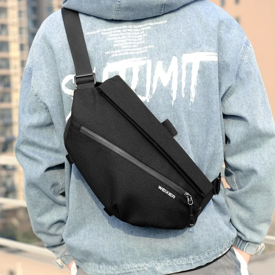 

【New style】Messenger bag men's shoulder bag locomotive Korean style personalized locomotive bag multifunctional sports student