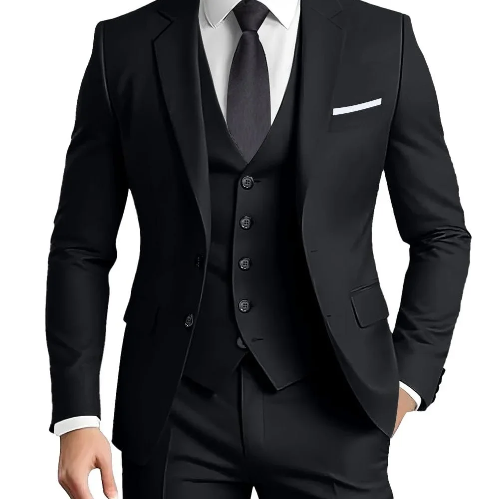 الدعاوى للرجال سليم صالح الفاخرة الزفاف البدلات الرسمية موضة رجالي السترة سترة السراويل 3 قطع بدلة عمل رسمية مجموعات