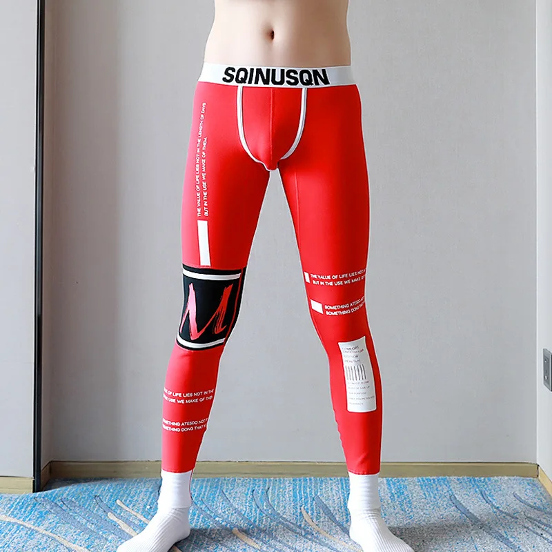 Velvet Men\'s Warm Pants Cold Resistance Comfortable Long Legging Thermal Underwear Youth Sports Elastic Slim Fit Bottom Lingerie